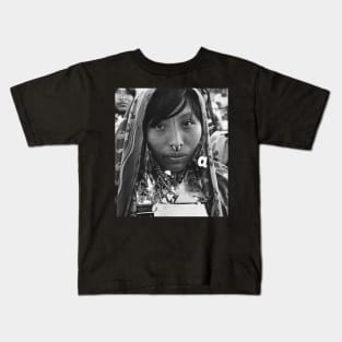 Vintage Portrait of Kuna Woman of Panama Kids T-Shirt